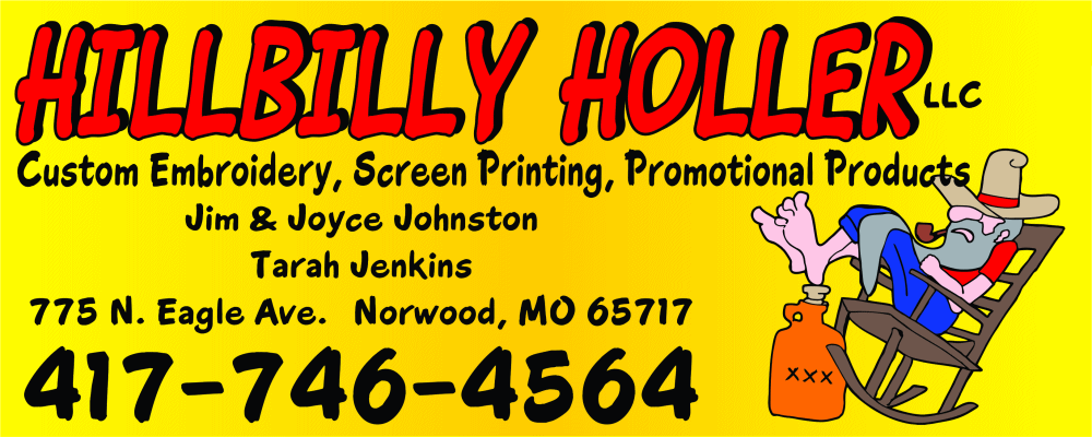 Hillbilly Holler - custom screenprinting and embroidery in Norwood, MO